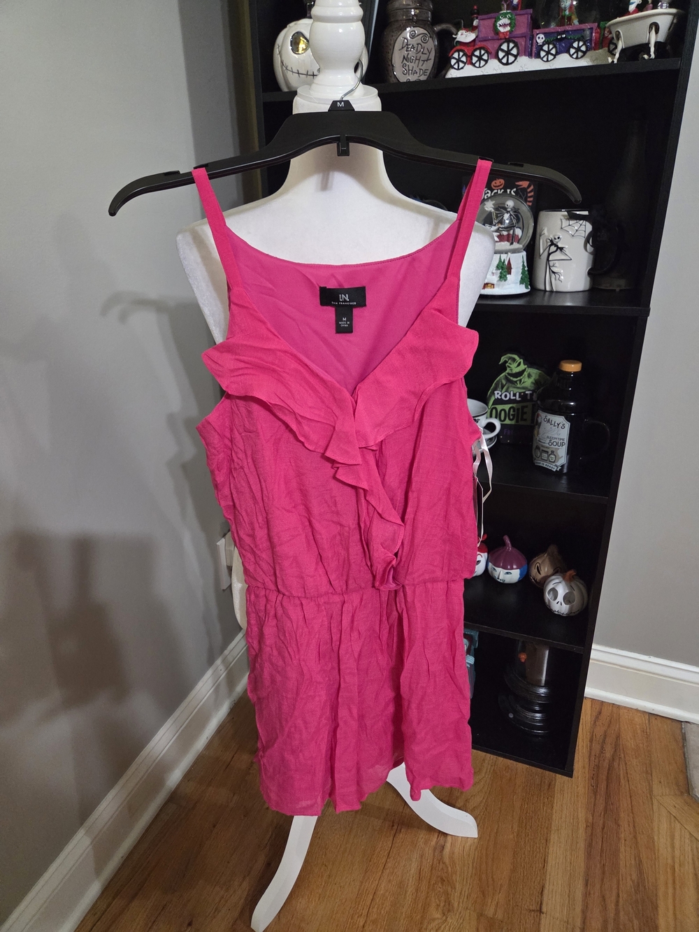 I.N. San Francisco Hot Pink Ruffle Romper